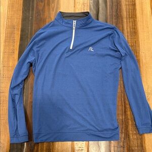 Rhoback Olive and Blue Quarter-Zip Pullover
